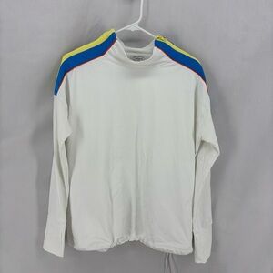 L’Etoile Sport White Stretch Performance Colorblock Zip Shoulder Womens Medium